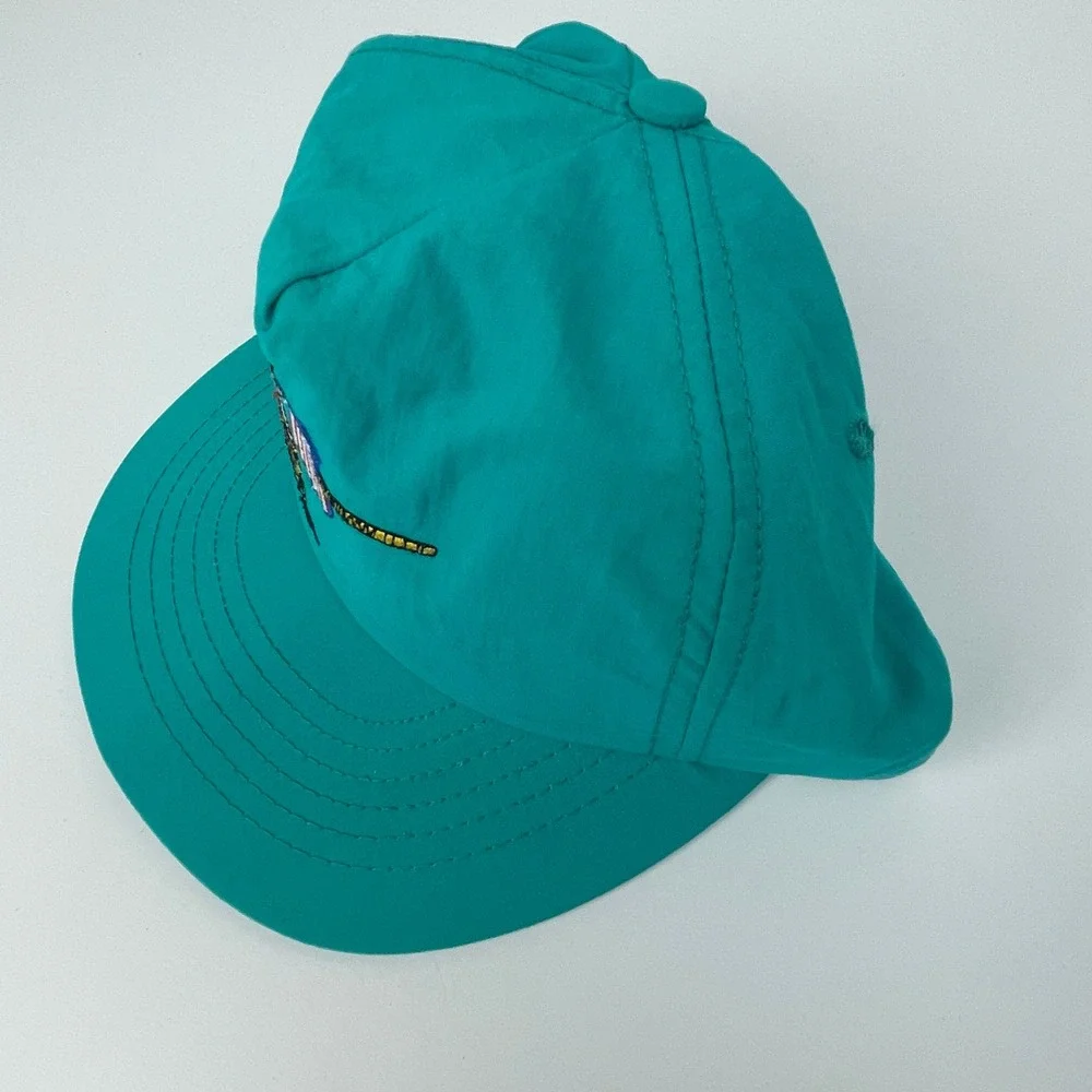 Vintage Union Pacific Railroad Cap America Teal Blue Train Locomotive Snapback